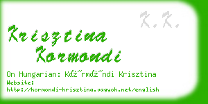 krisztina kormondi business card